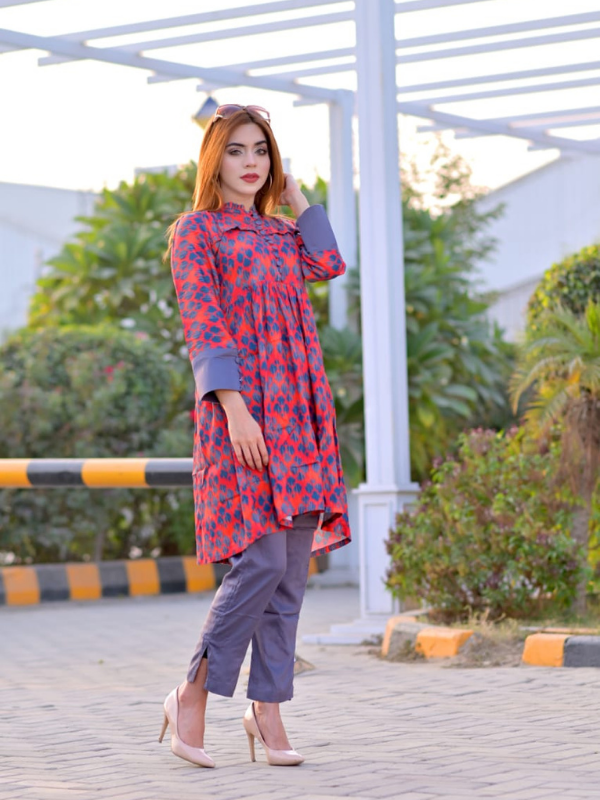 2 Pc Jacquard stylish frock with premium quality stuff - Image 4