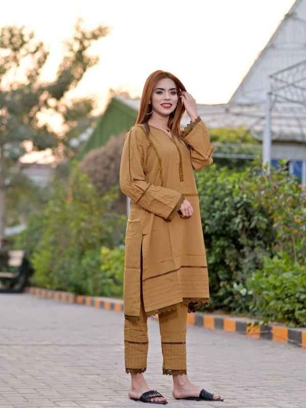 2 Pc linen dress with laces